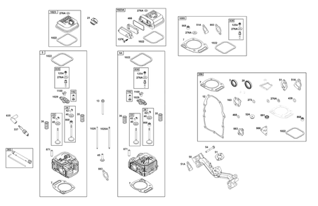 Part Location Diagram of 808698 Briggs and Stratton Head-Cylinder
